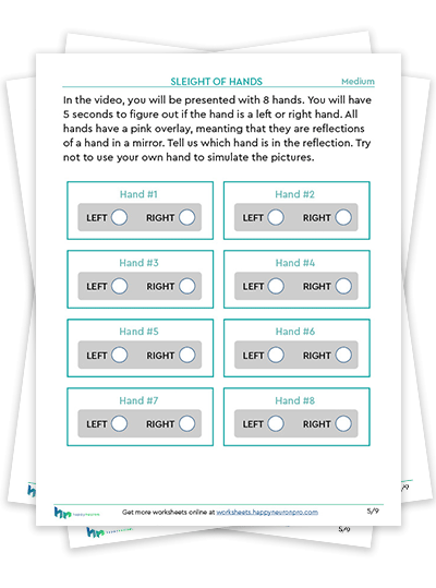 Printable left and right hand worksheets