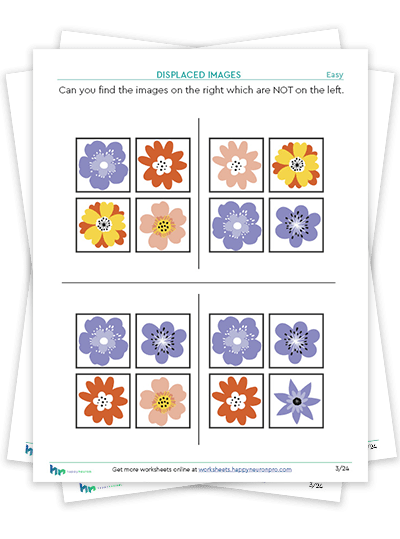 Flower attention worksheets, flower worksheets for kids, flower worksheets for preschoolers